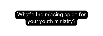 What s the missing spice for your youth ministry